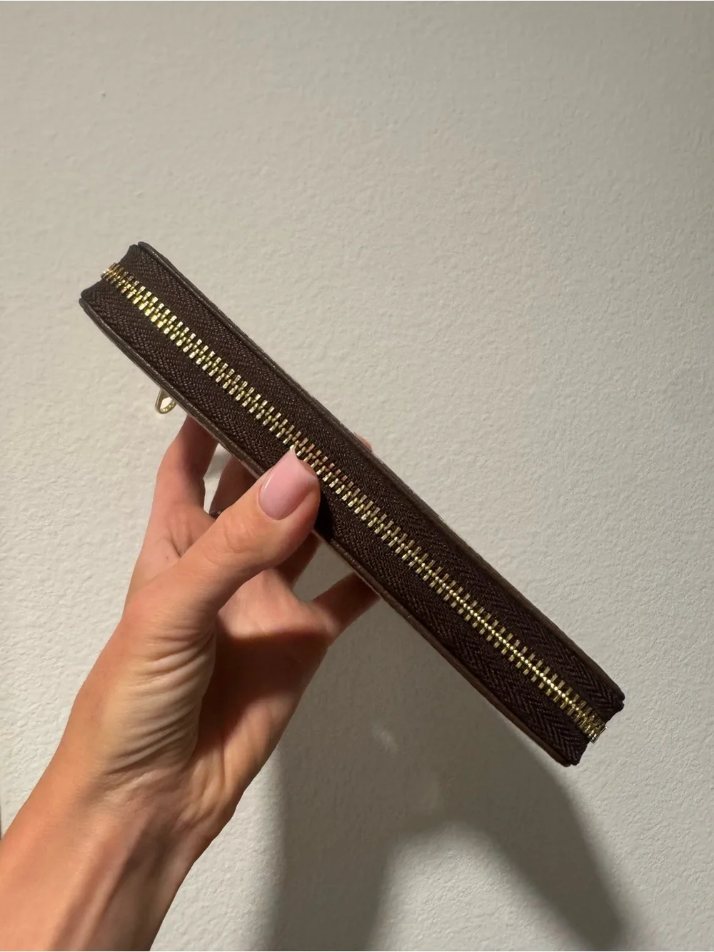 Gucci Brown Monogram Zip Card Holder